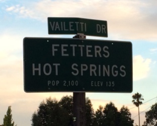 Vailetti Drive and Fetters Hot Springs street sign.