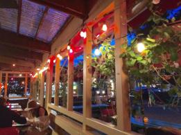 El Molino Central patio at night. The best Mexican food in the Bay Area just steps away from The Big and Juicy Grape, our Guesthouse in Sonoma Valley.